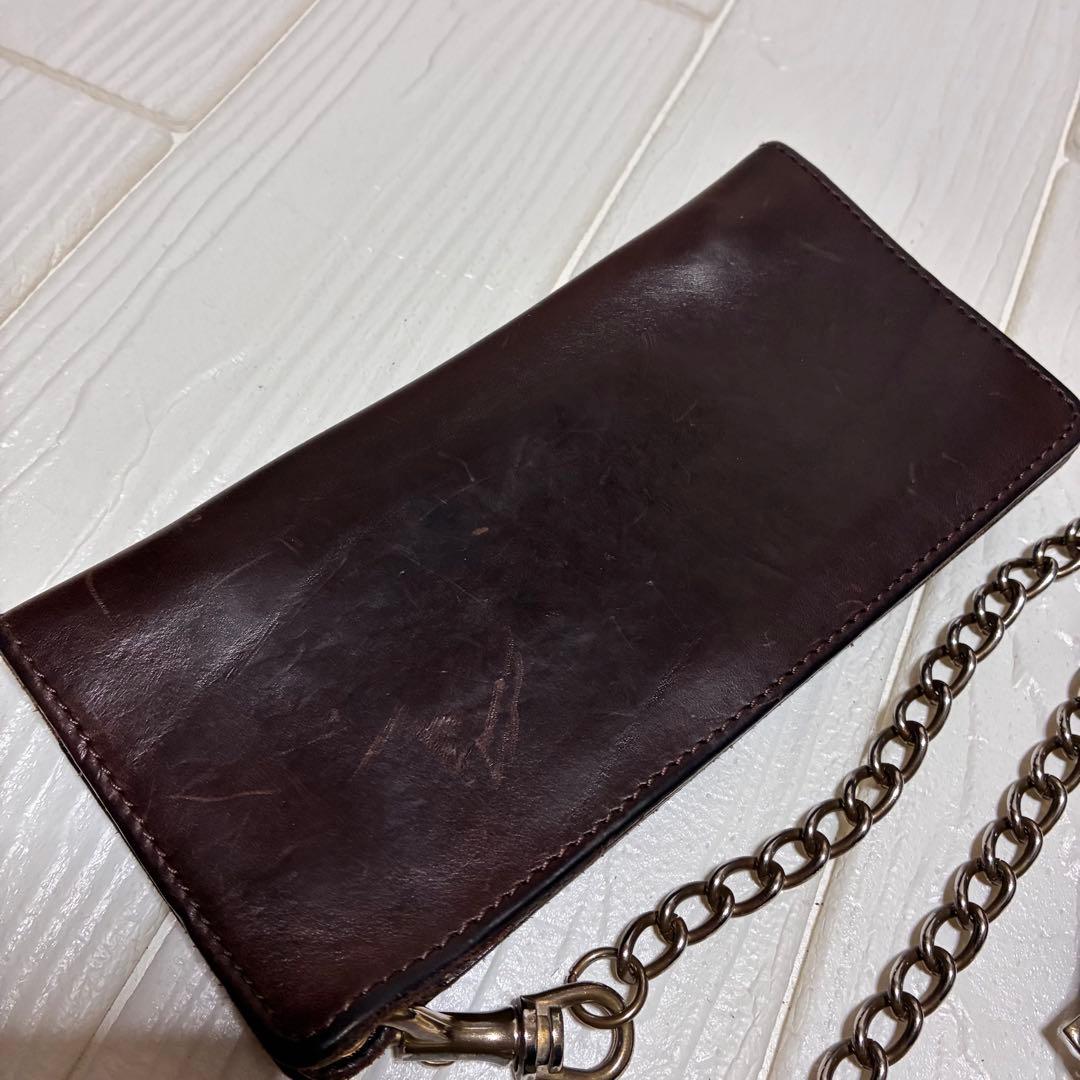 Sch￼ott ブラウンレザー ウォレットチェーン　ショット