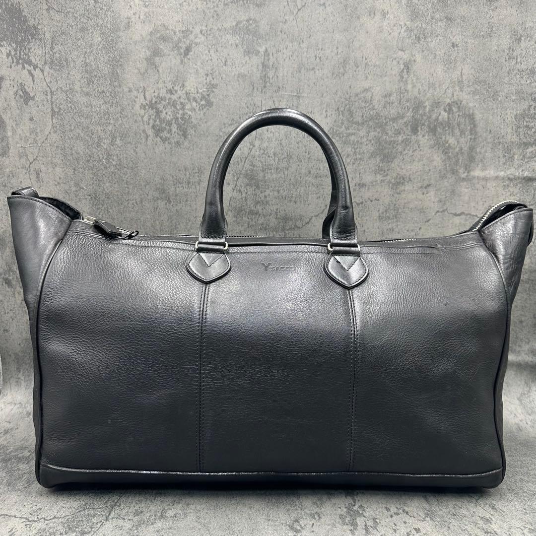 美品 イザック ヨウジヤマモト ボストンバッグ 旅行 ハンド シボ革 黒 メンズ