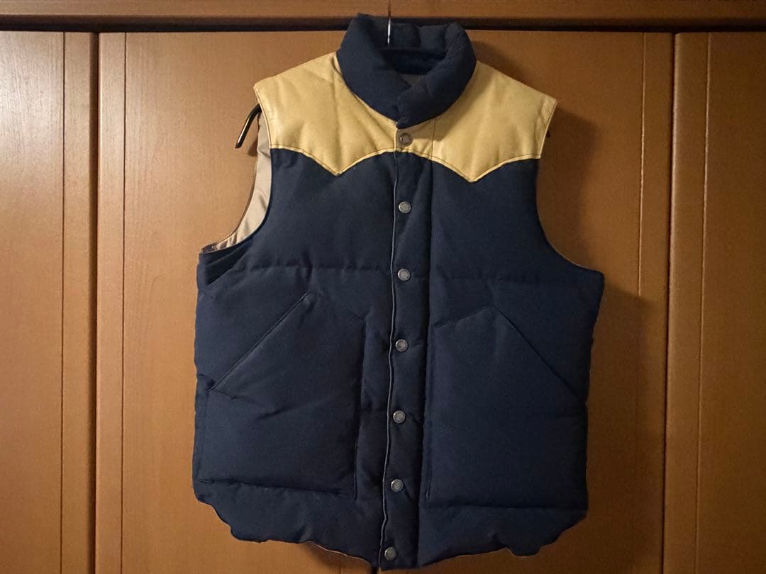 し*ん様 シュガーケーン　レザーヨークダウンベスト　東洋エンタープライズ　Mサイ