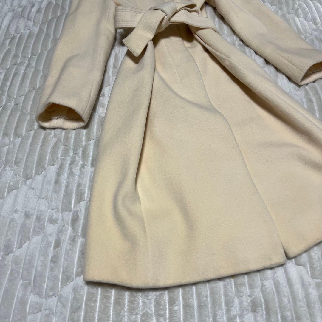 【a3880】エフデ 新品 フォックスファーアンゴラコート ベージュ M