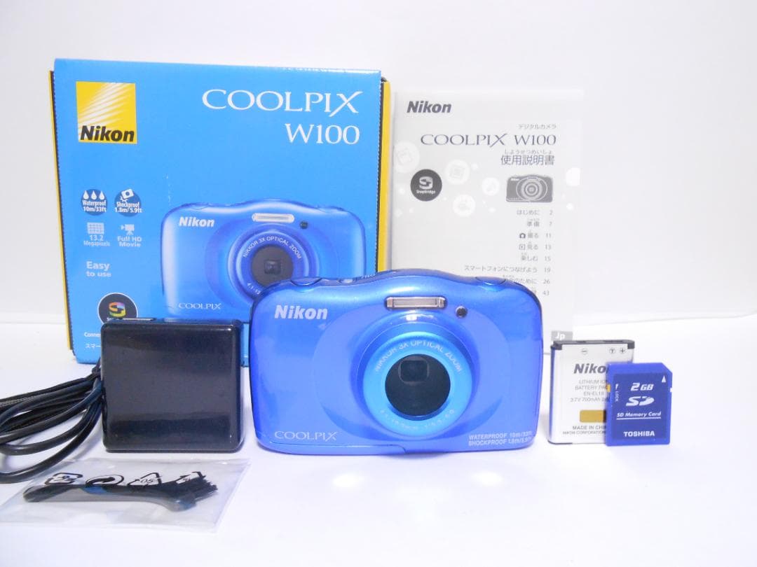 【お値下げ歓迎・極美品】　ニコン　Nikon COOLPIX W100 ブルー