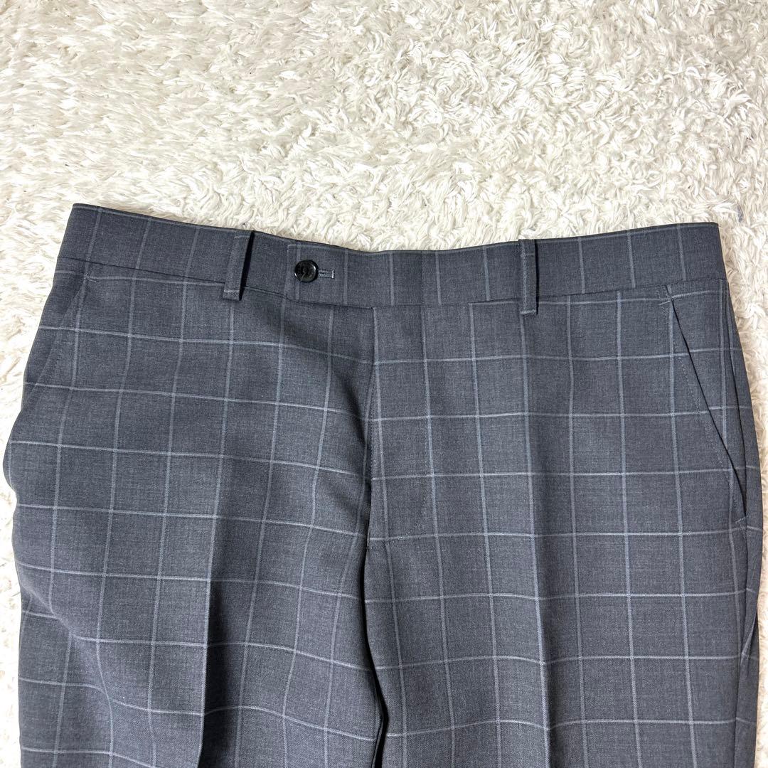 【極美品】renoma HOMME セットアップスーツ グレーチェック XL