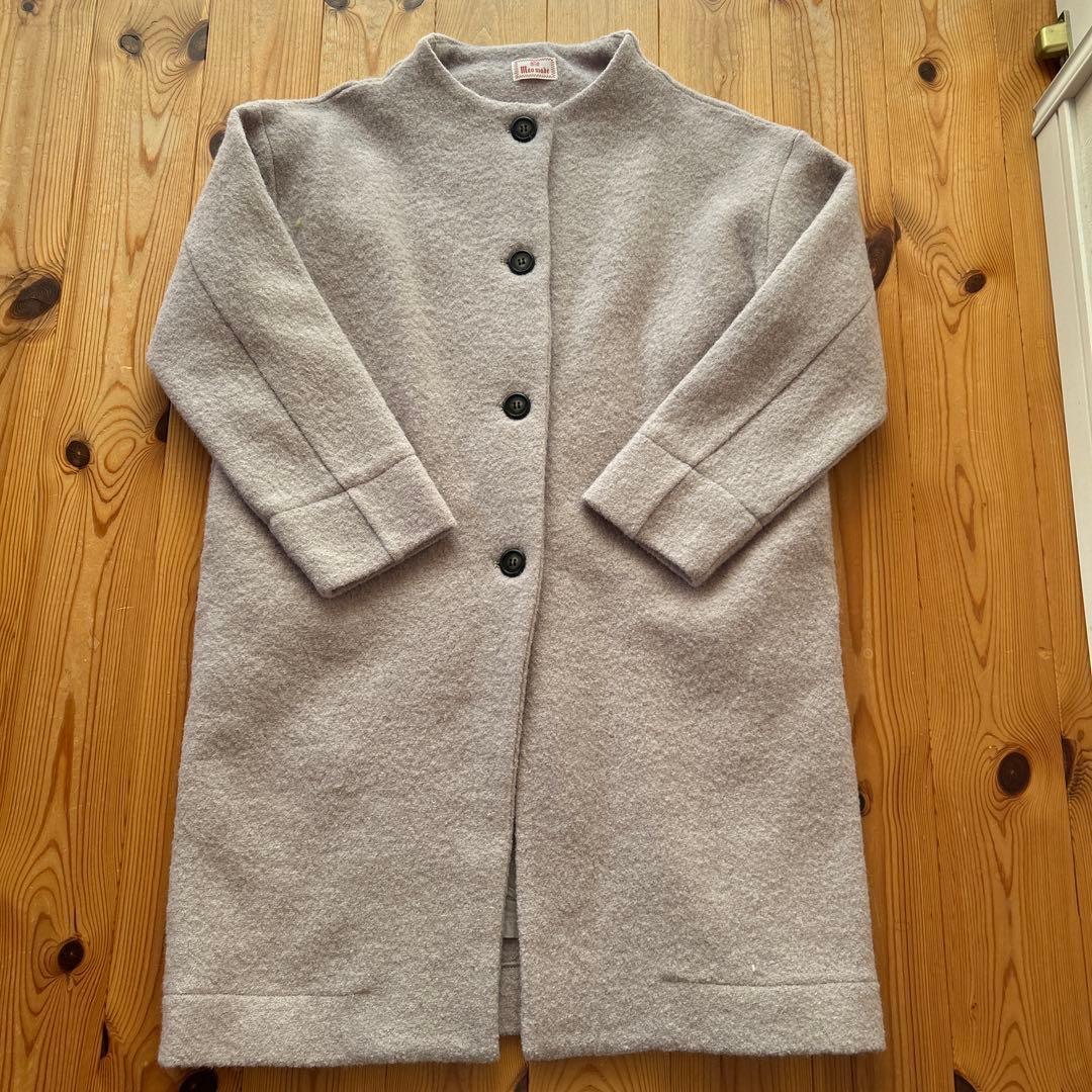 Mao made☆ライトグレー圧縮ウールロングコート