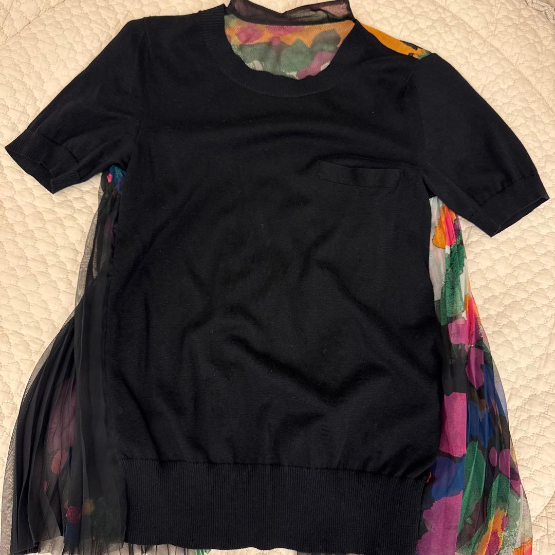 【新品】sacai異素材ドッキングトップス