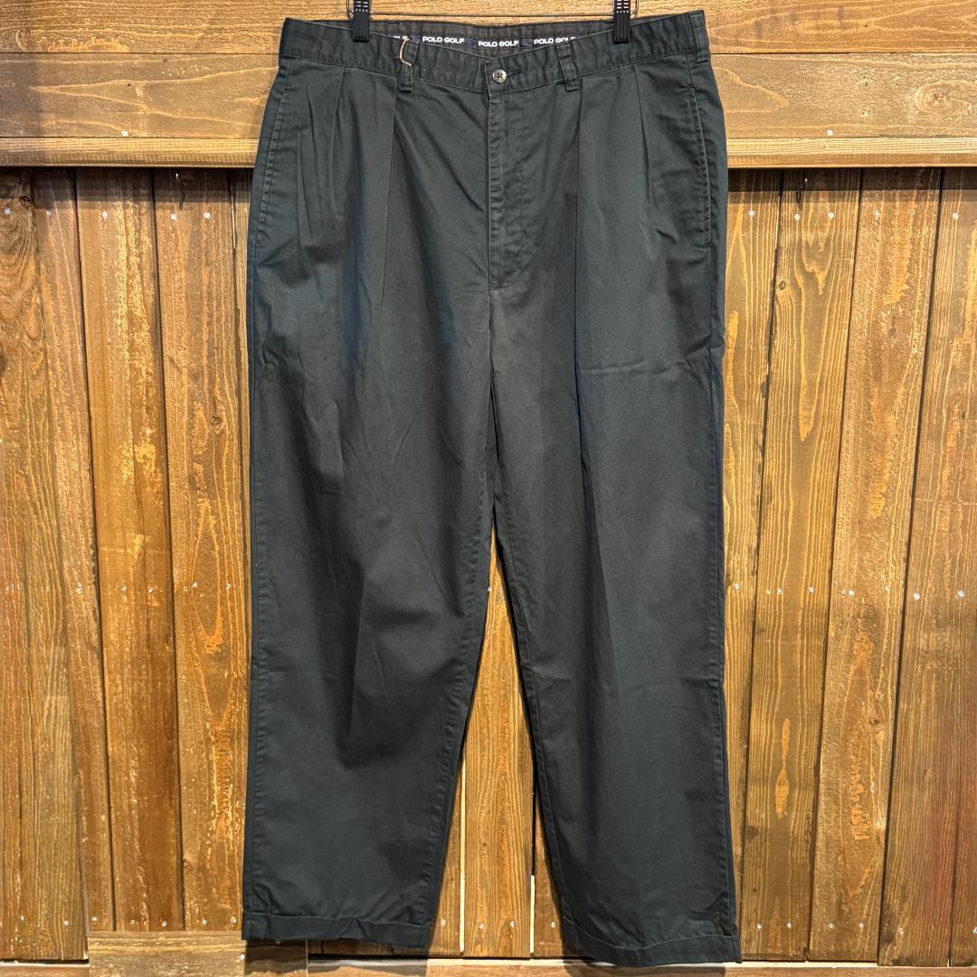 90s ポロ ラルフローレン ゴルフ ブラック コットン チノ アンドリュー